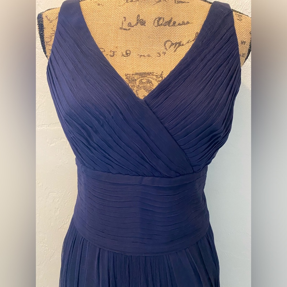 Navy chiffon cocktail dress